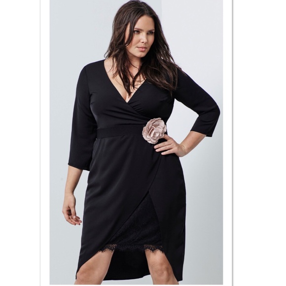 black wrap dress size 20